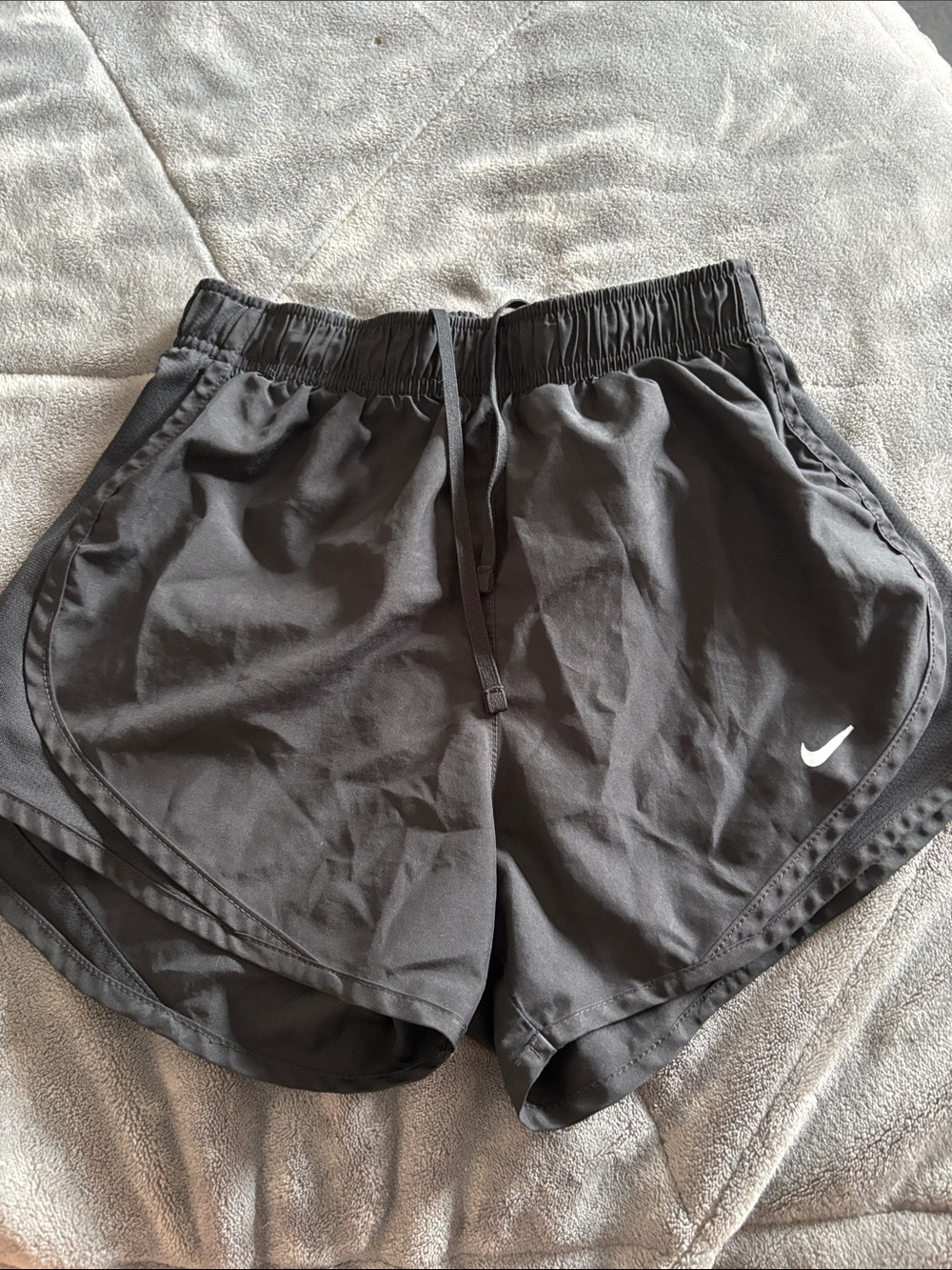Nike Women's Black Running Shorts with White Swoosh